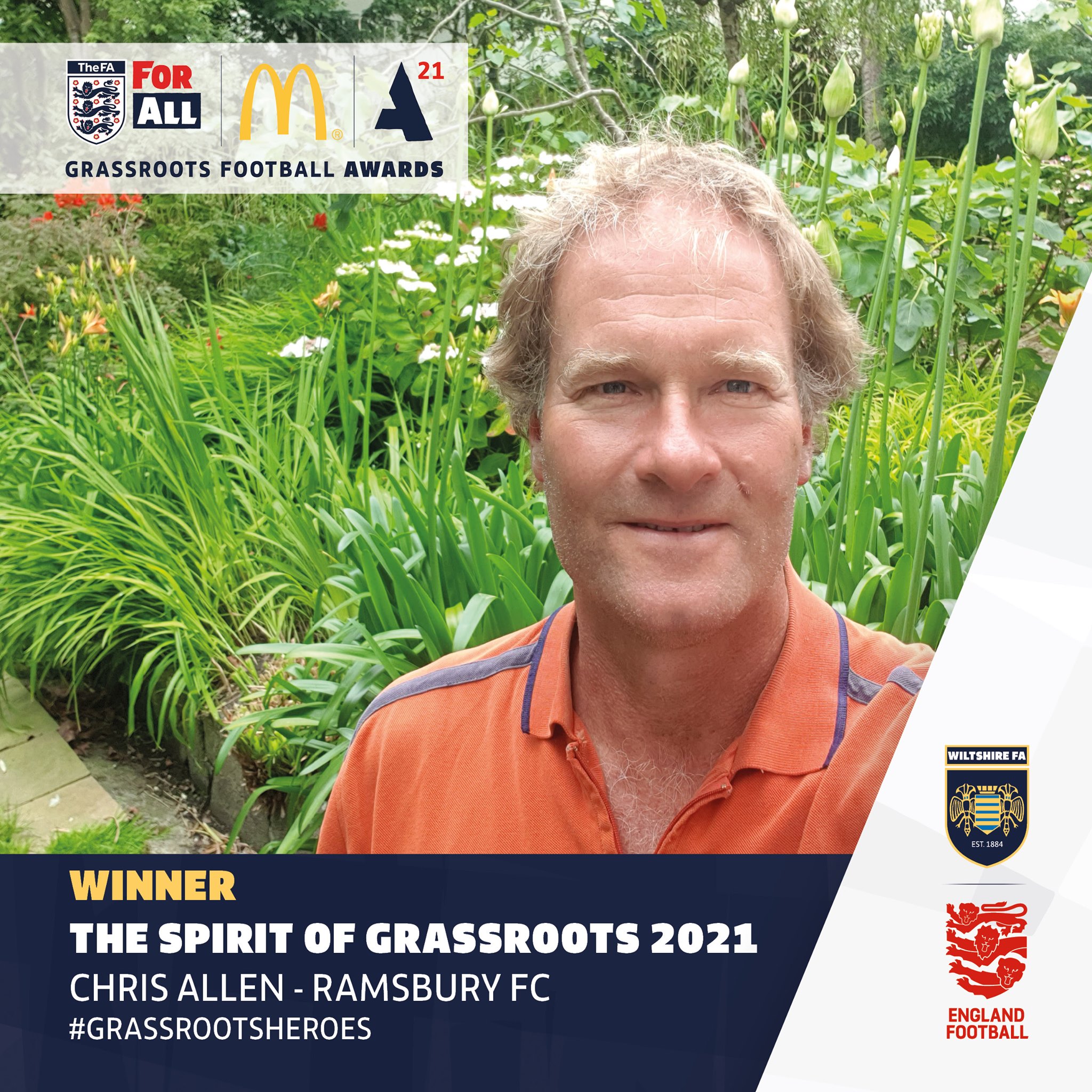 Ramsbury FC Coach Chris Allen wins FA Wilts Award